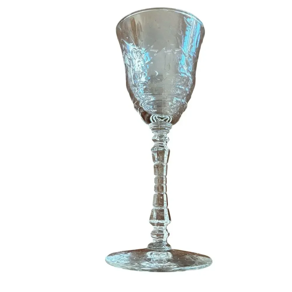Vintage Rock Sharpe Arctic Rose crystal wine glasses SET of 6 mid century era